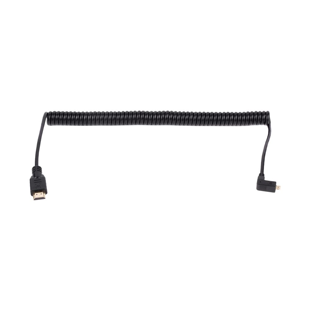 WC Coiled Right Angle Micro HDMI to Full HDMI (20")