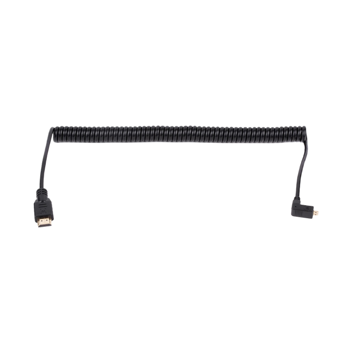 WC Coiled Right Angle Micro HDMI to Full HDMI (20")