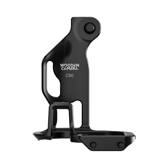 wooden camera cage grip for canon eos c50 - side