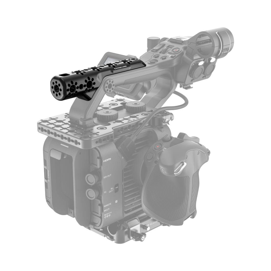 Native Handle Cheese Plate for Sony FX6 - Three Quarter - Back - Installed