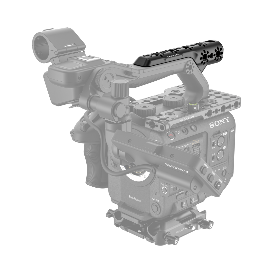 Native Handle Cheese Plate for Sony FX6 - Three Quarter - Front - Installed