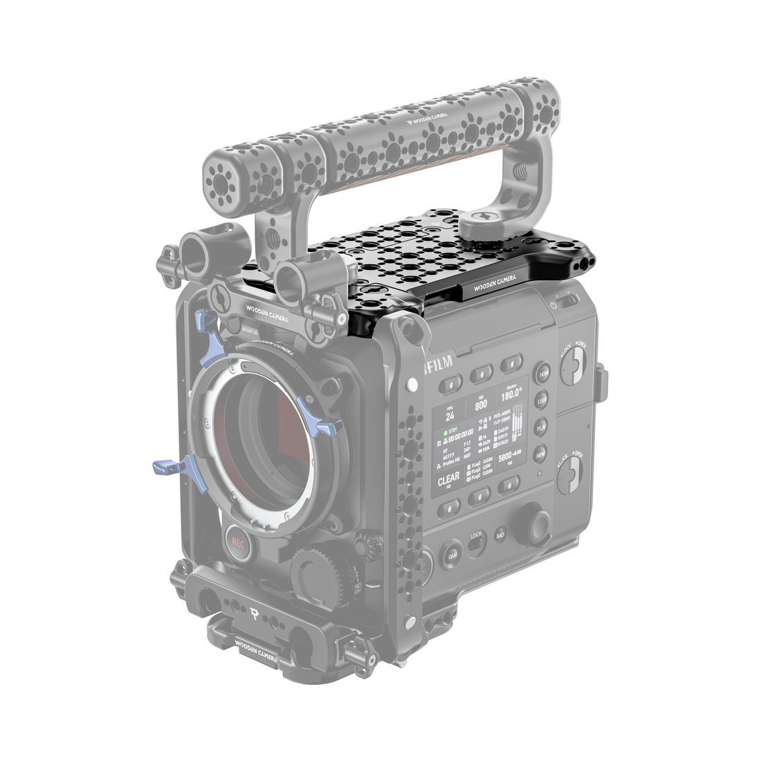 fujifilm eterna 55 camera body with a top handle system on a white background