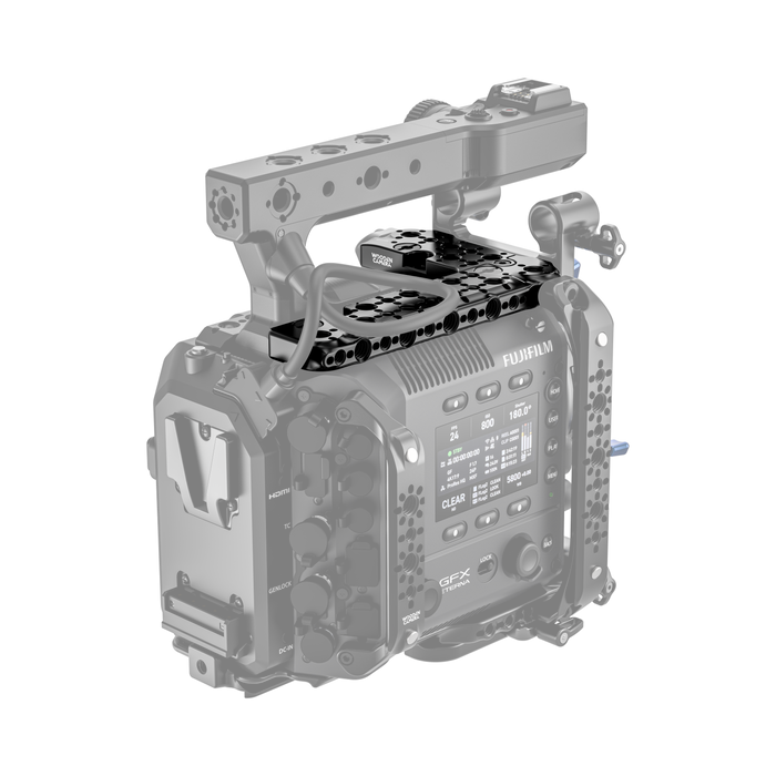 fujifilm eterna 55 camera body back with a fuji top handle system on a white background