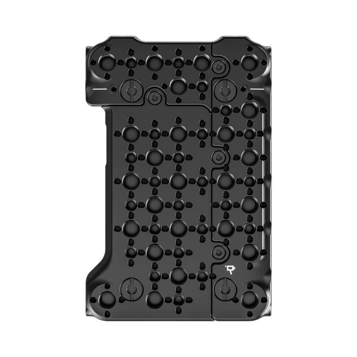 top of fujifilm eterna 55 top plate plate with accessory points on a white background