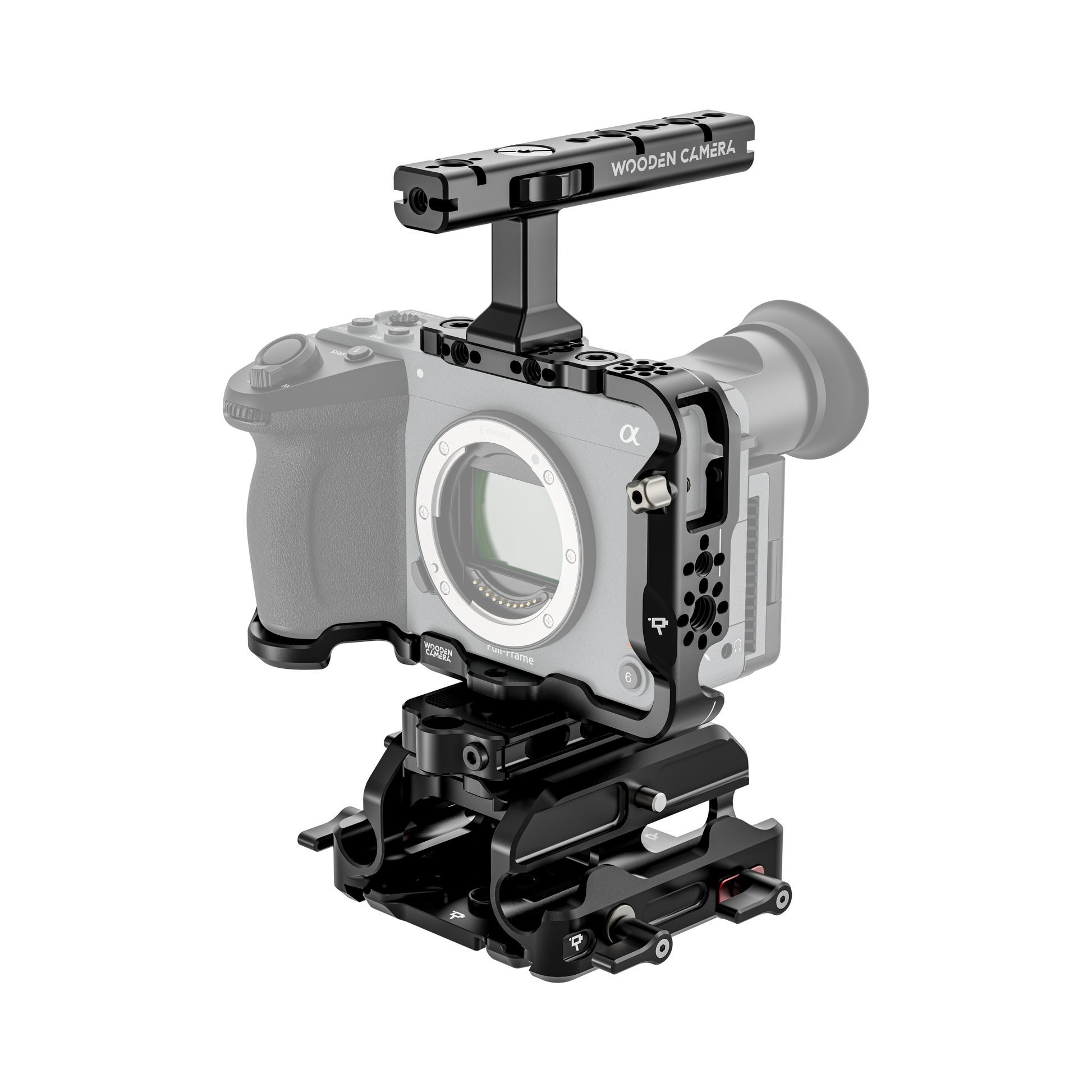 Sony FX2 Cage Elite Accessories Rig: Baseplate, Handle - Wooden Camera