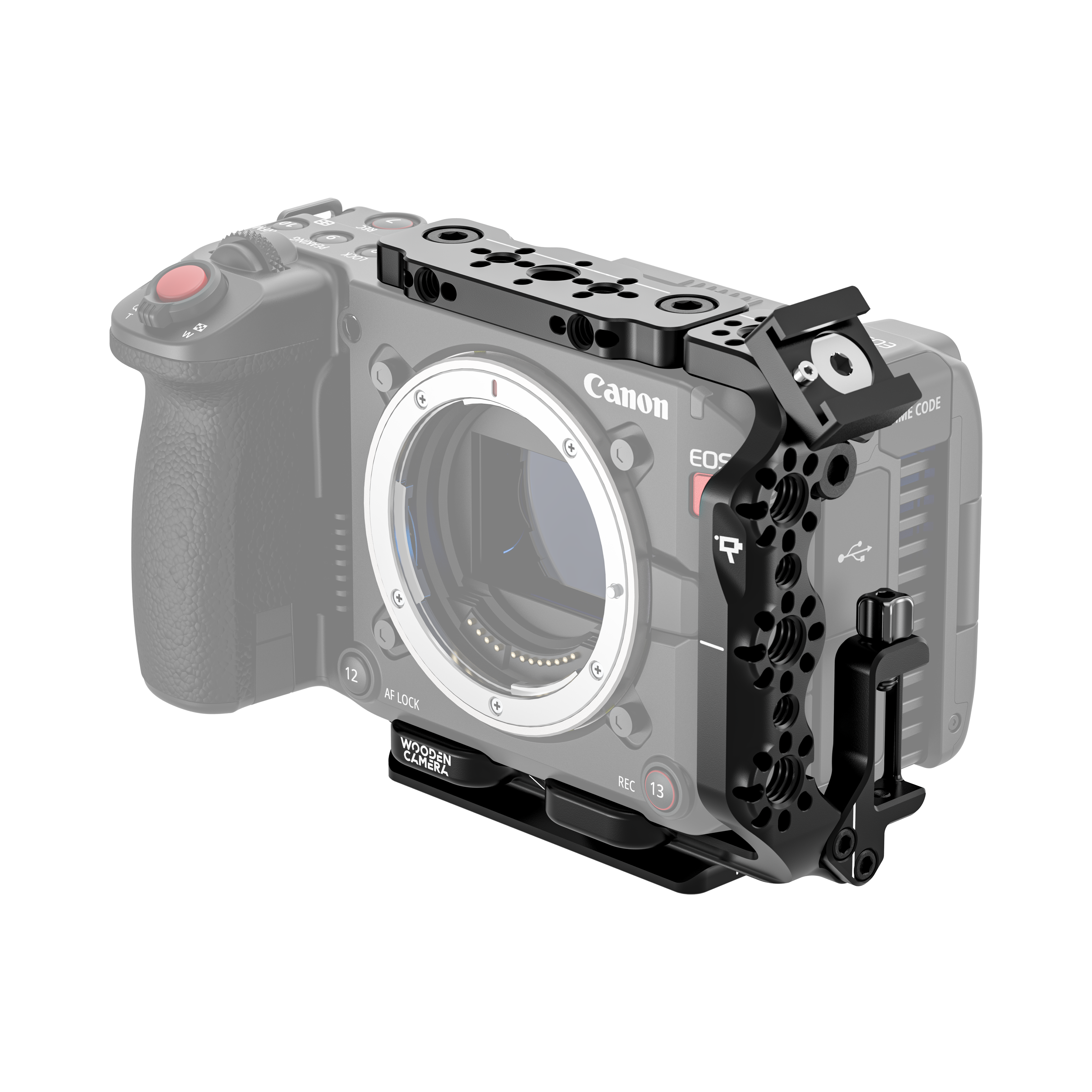 Demi-cage CAMVATE Pour Canon EOS R7 | Alliage D'aluminium Léger | Filetages 1/4" Et 3/8", 2 Supports Cold Shoe - 2