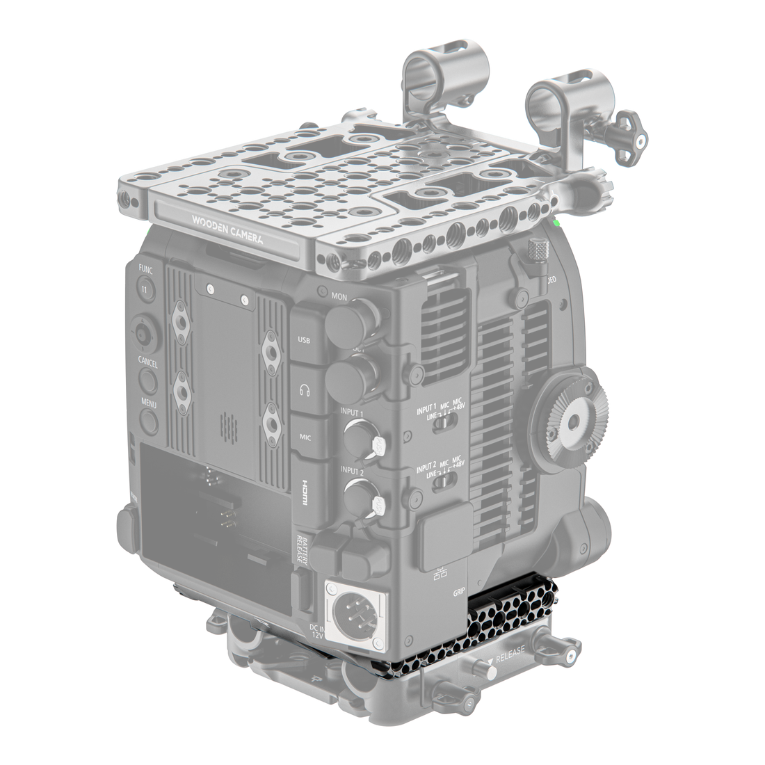 Canon C400 ARCA Riser Plate Installed back