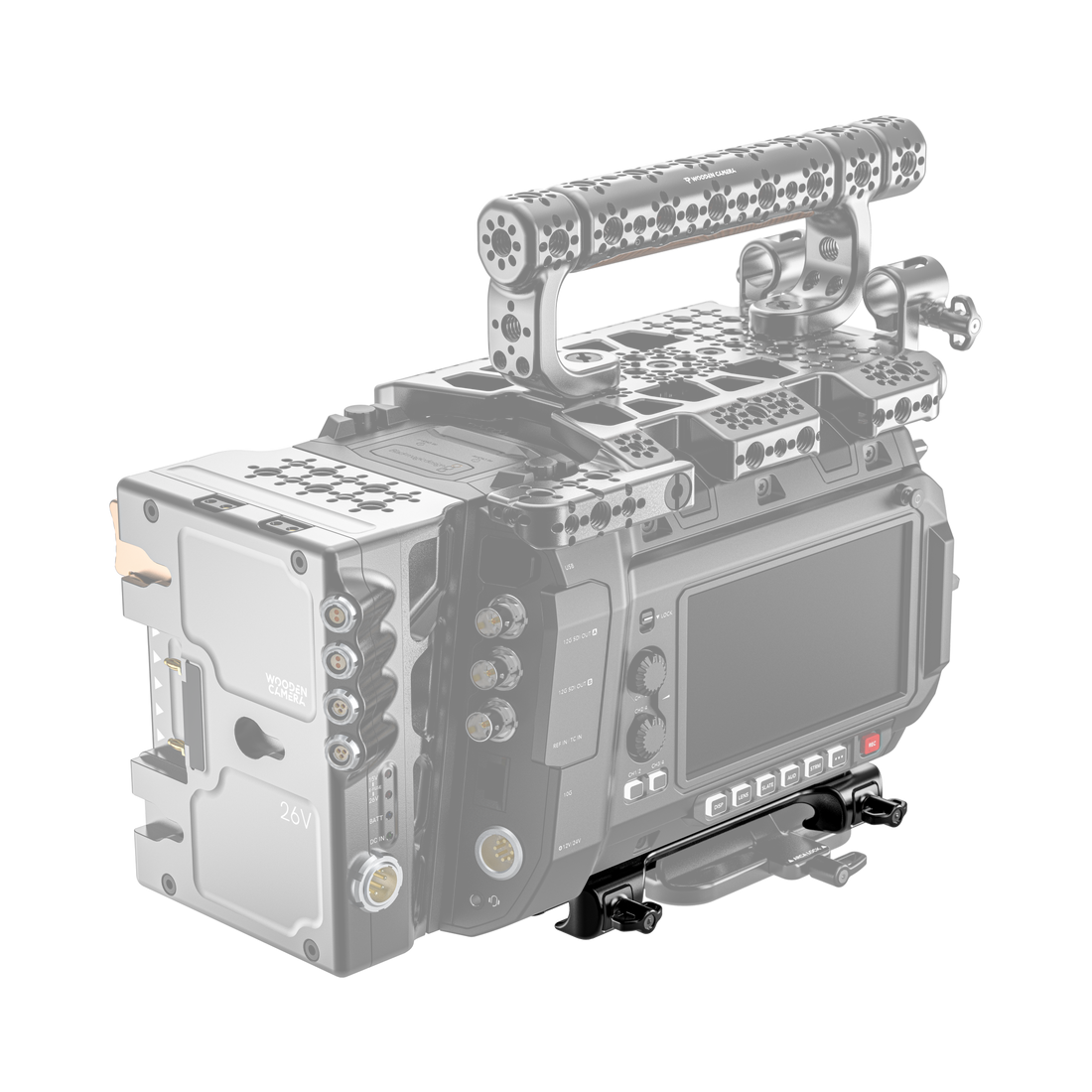 riser plate for blackmagic ursa cine 12k 17k installed back
