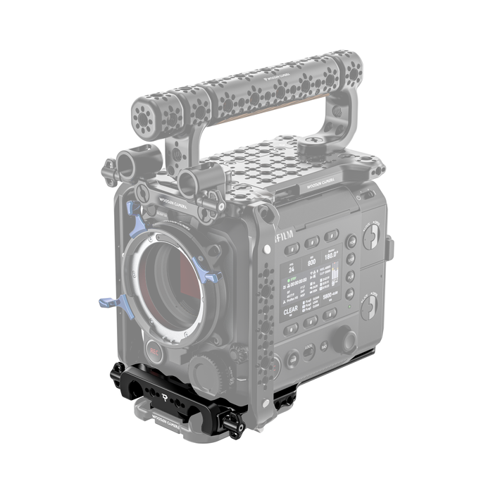fujifilm eterna 55 front of camera body with wooden camera riser plate
