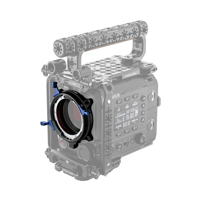 fujifilm eterna 55 front of camera body with wooden camera lpl mount