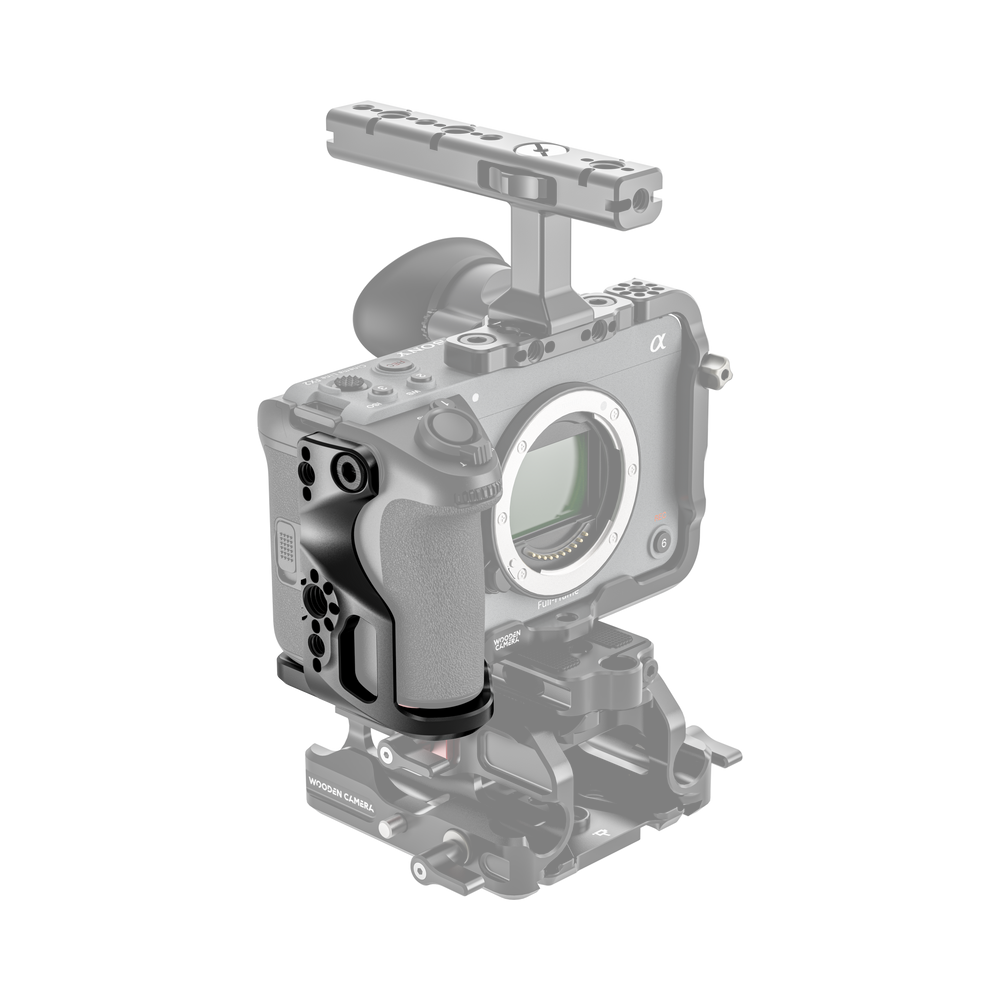 cage grip for sony fx2 installed on camera