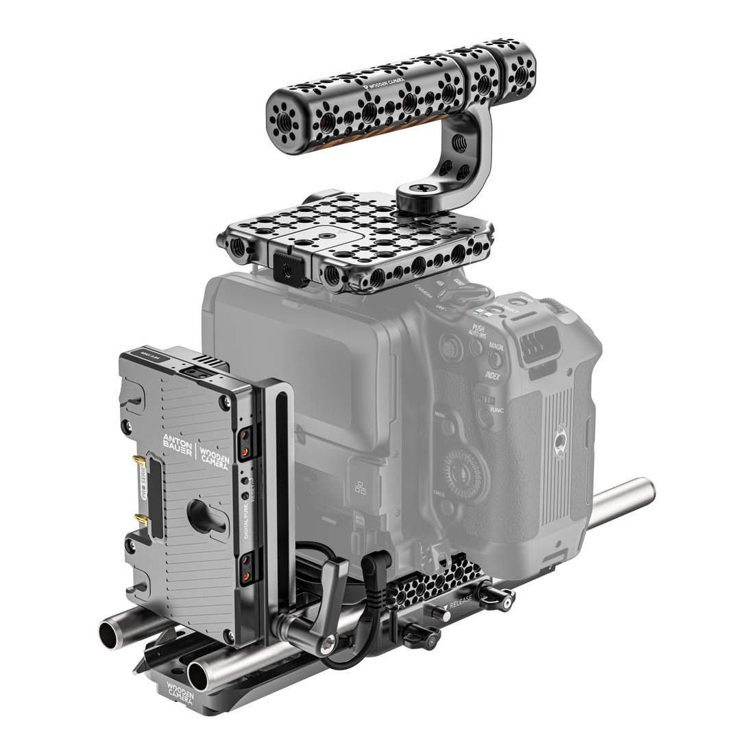 K10036, canon c80 elite accessory system gold mount installed back