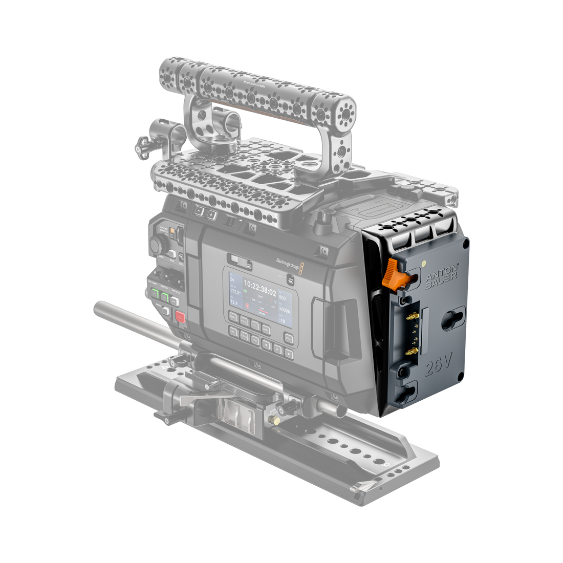 battery plate system for ursa cine 12k 17k on camera