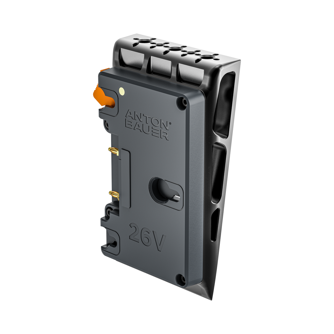 battery plate system for ursa cine 12k 17k on camera front angle