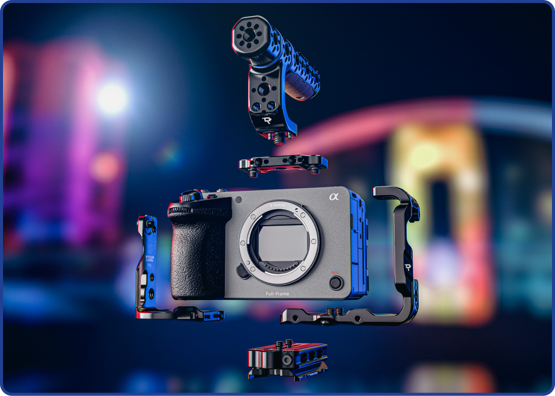 Wooden Camera Modular Cage and accessories for Sony FX5